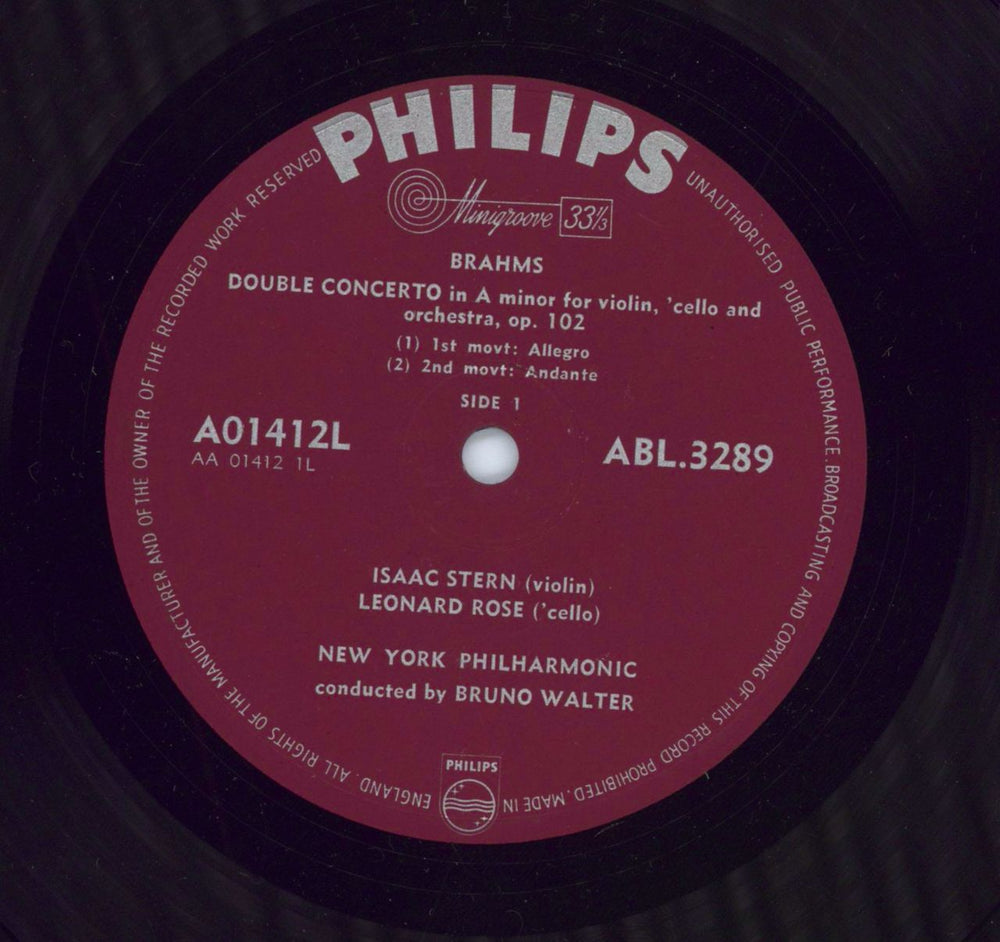 Isaac Stern Brahms: Double Concerto in A Minor / Variations On A Theme By Haydn UK vinyl LP album (LP record) IUPLPBR786503