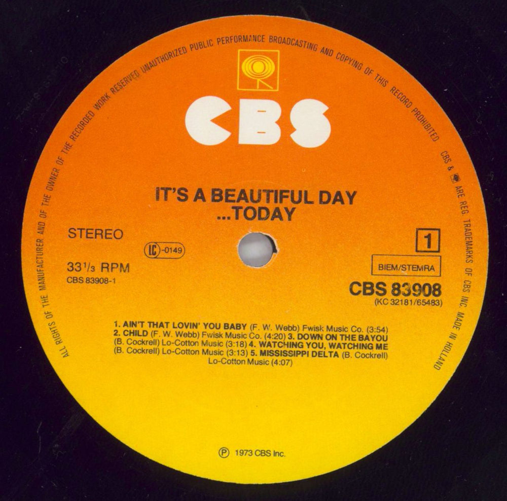 It's A Beautiful Day Today Dutch vinyl LP album (LP record) IBDLPTO820550