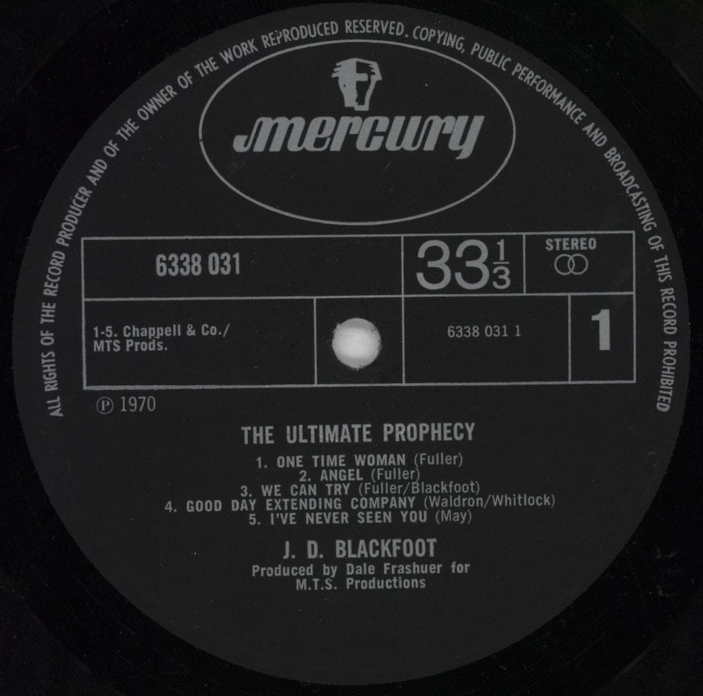 J. D. Blackfoot The Ultimate Prophecy UK vinyl LP album (LP record) 4GDLPTH818914