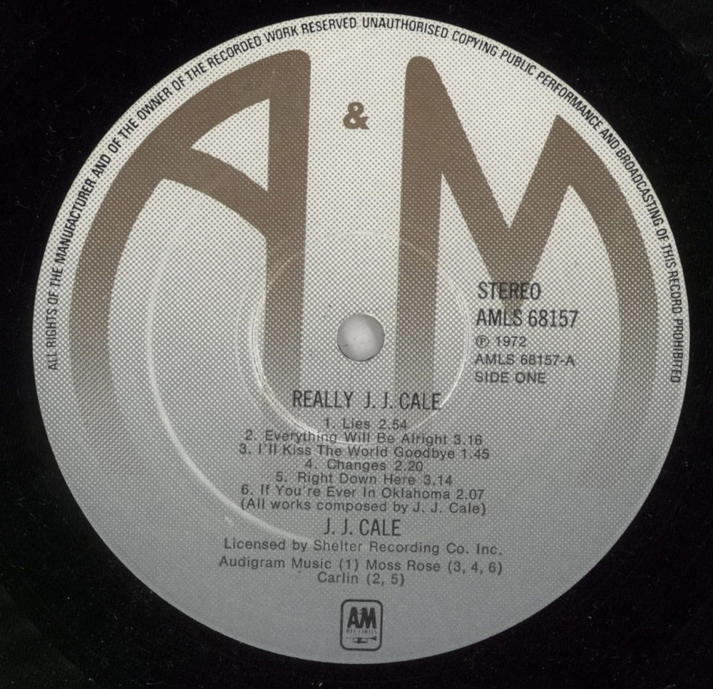 J.J. Cale Really - 2nd Variant UK vinyl LP album (LP record) JJCLPRE694765