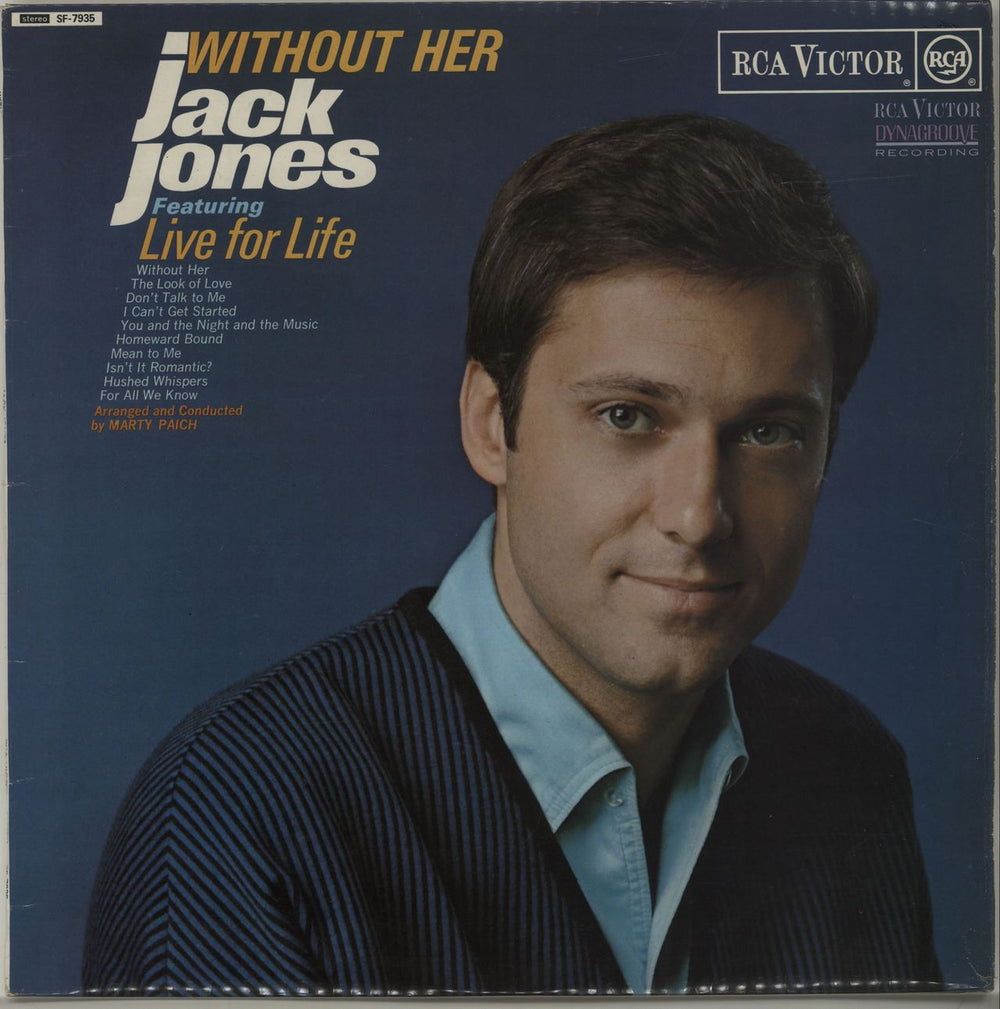 Jack Jones Without Her - 2nd UK vinyl LP album (LP record) SF-7935