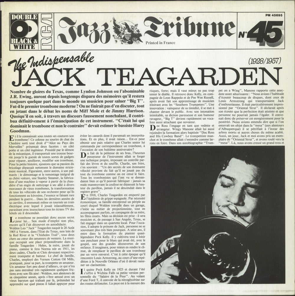 Jack Teagarden The Indispensable Jack Teagarden French 2-LP vinyl record set (Double LP Album) PM45695