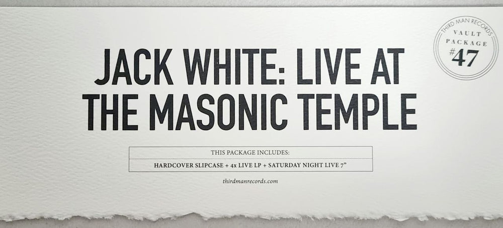 Jack White Live At The Masonic Temple - Vault Package 47 + Mailer US 4-LP vinyl album record set