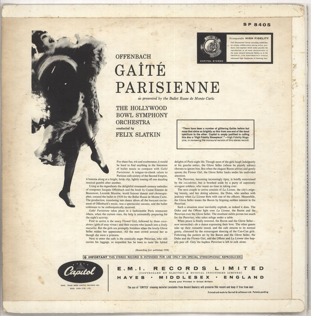 Jacques Offenbach Gaite Parisienne - 3rd UK vinyl LP album (LP record)