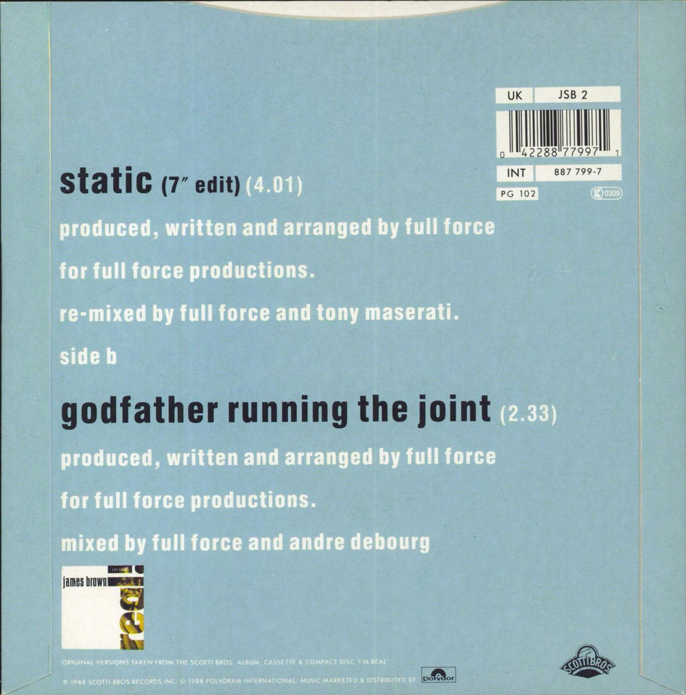 James Brown Static UK 7" vinyl single (7 inch record / 45) 042288779971