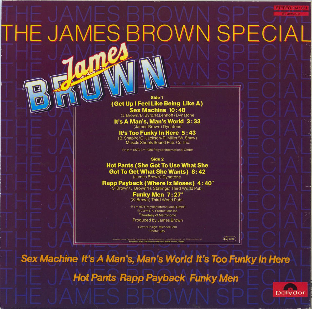 James Brown The James Brown Special German vinyl LP album (LP record)