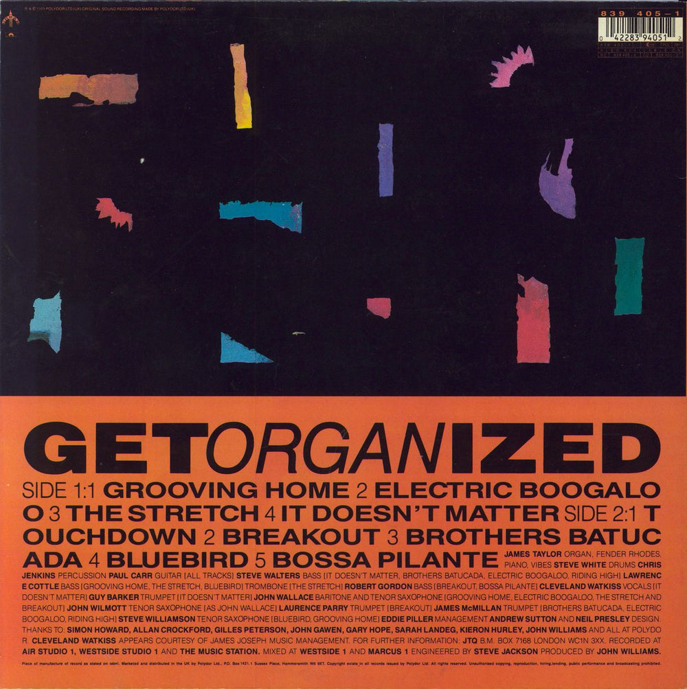 James Taylor Quartet Get Organized-'Release date sticker' UK vinyl LP album (LP record) 042283940512