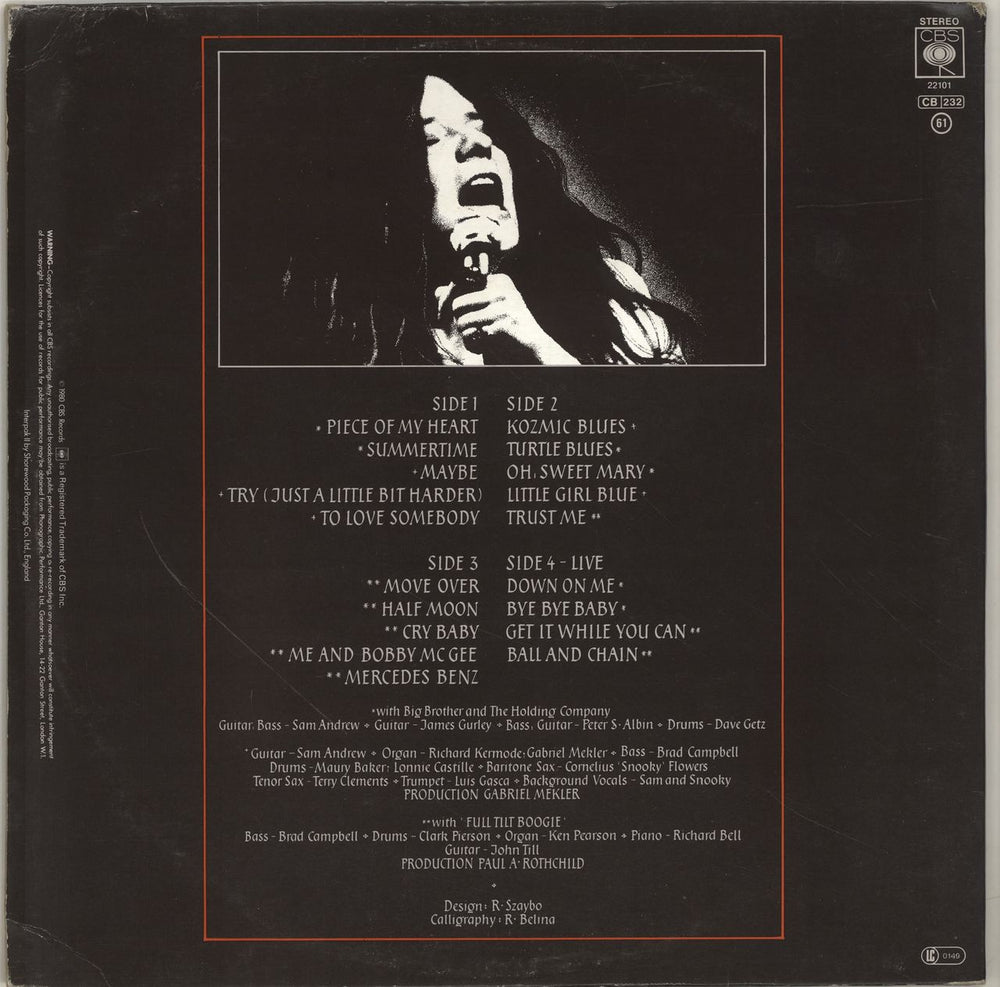 Janis Joplin Anthology UK 2-LP vinyl record set (Double LP Album)