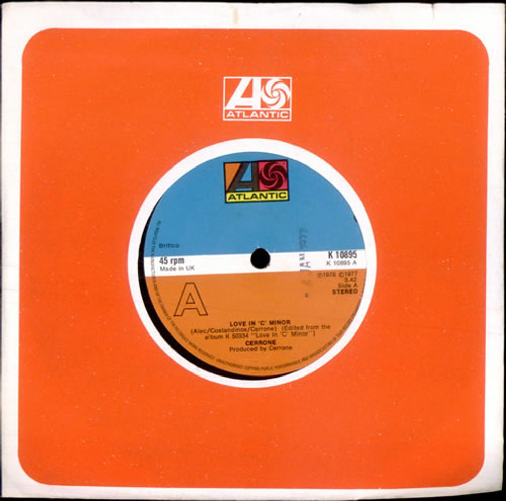 Jean-Marc Cerrone Love In 'C' Minor + pr UK 7" vinyl single (7 inch record / 45) K10895