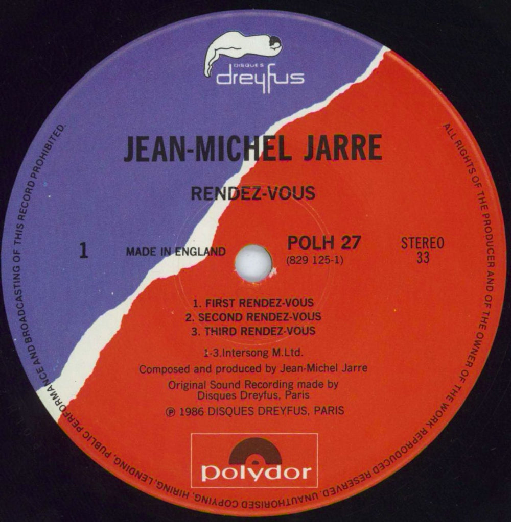 Jean-Michel Jarre Rendez-Vous UK vinyl LP album (LP record) JMJLPRE84043