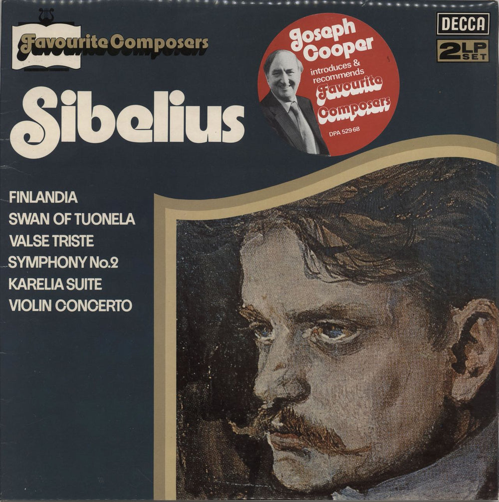 Jean Sibelius Finlandia - Swan Of Tuonela - Vase Triste - Symphony No.2 - Karelia Suite - Violin Concerto UK 2-LP vinyl record set (Double LP Album) DPA531/2