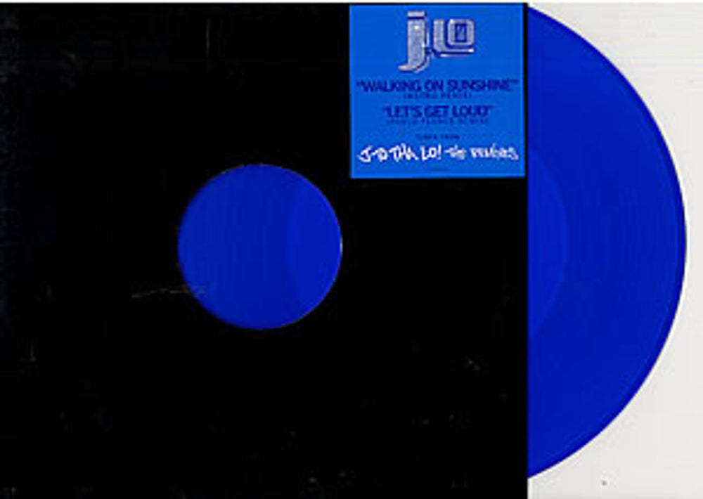 Jennifer Lopez Walking On Sunshine - blue vinyl US Promo 12" vinyl single (12 inch record / Maxi-single) EAS56843-S1