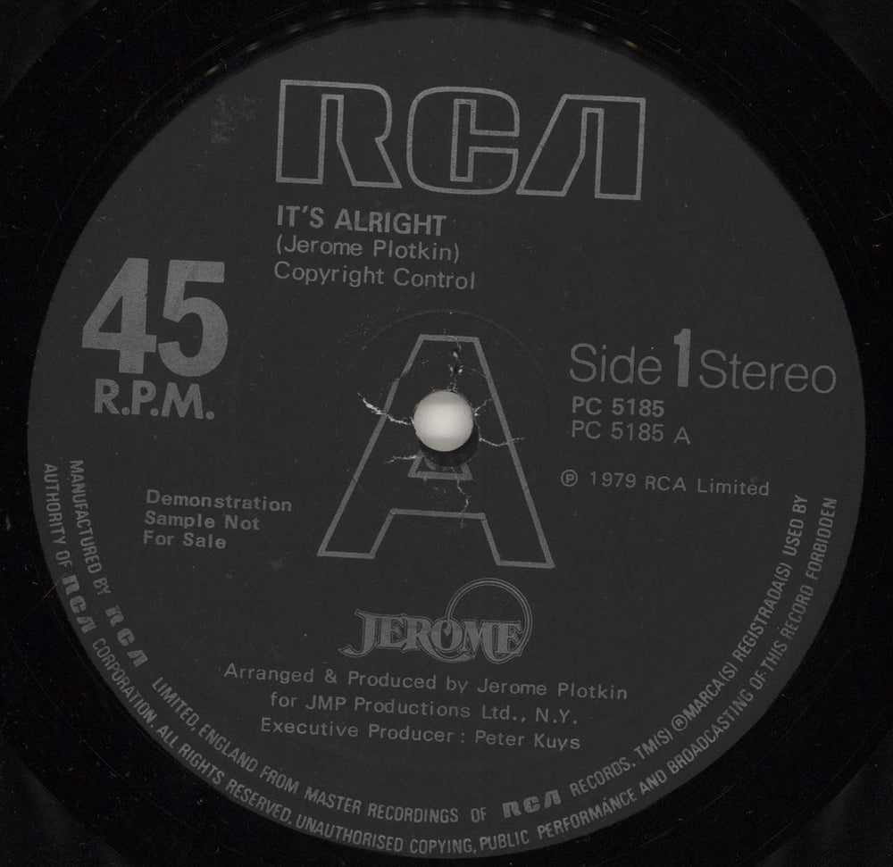 Jerome It's Alright - A Label UK Promo 12" vinyl single (12 inch record / Maxi-single) PC5185