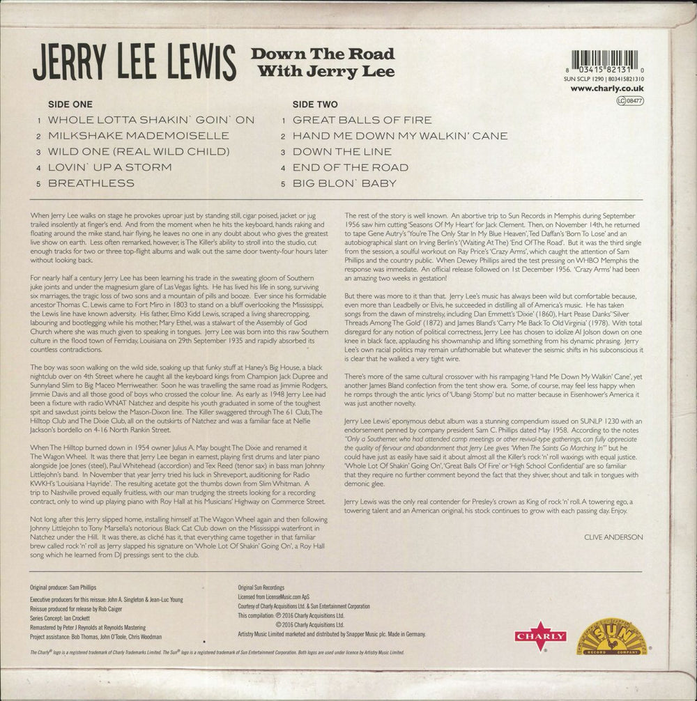 Jerry Lee Lewis Down The Road With Jerry Lee - Turquoise Vinyl UK 10" vinyl single (10 inch record) 803415821310