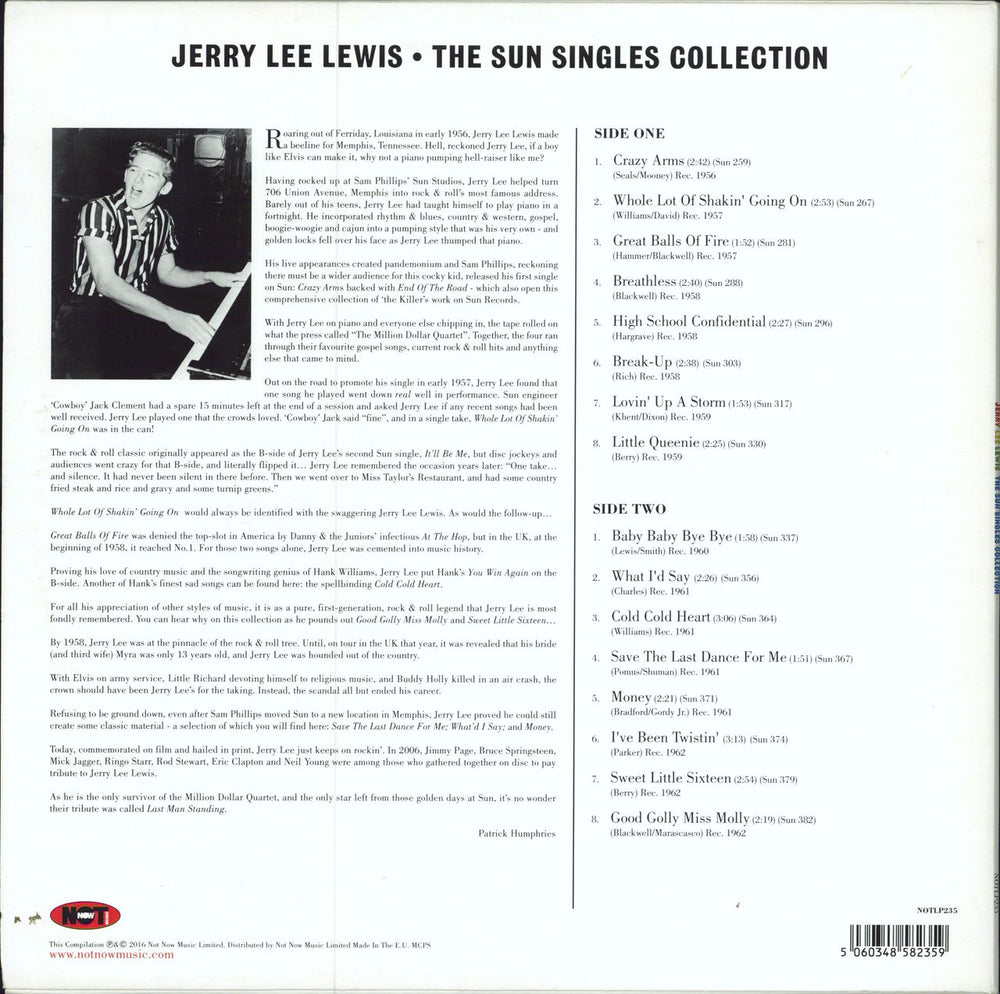 Jerry Lee Lewis The Sun Singles Collection - Red Vinyl US vinyl LP album (LP record) 5060348582359