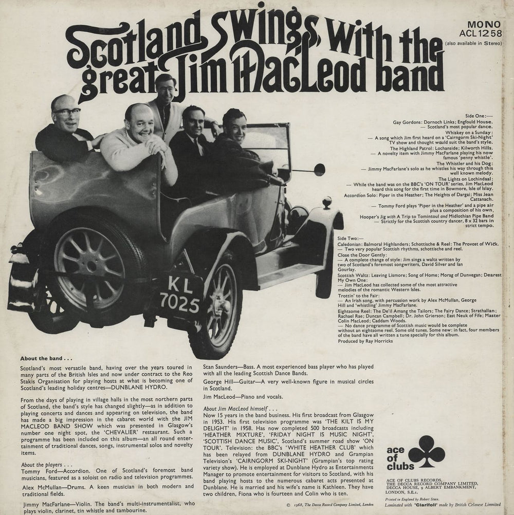 Jim MacLeod Scotland Swings With The Great Jim MacLeod Band UK vinyl LP album (LP record)