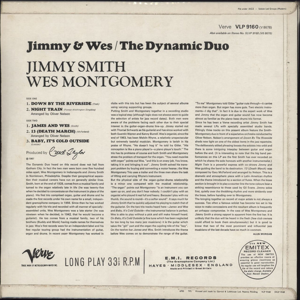 Jimmy Smith & Wes Montgomery The Dynamic Duo UK vinyl LP album (LP record)