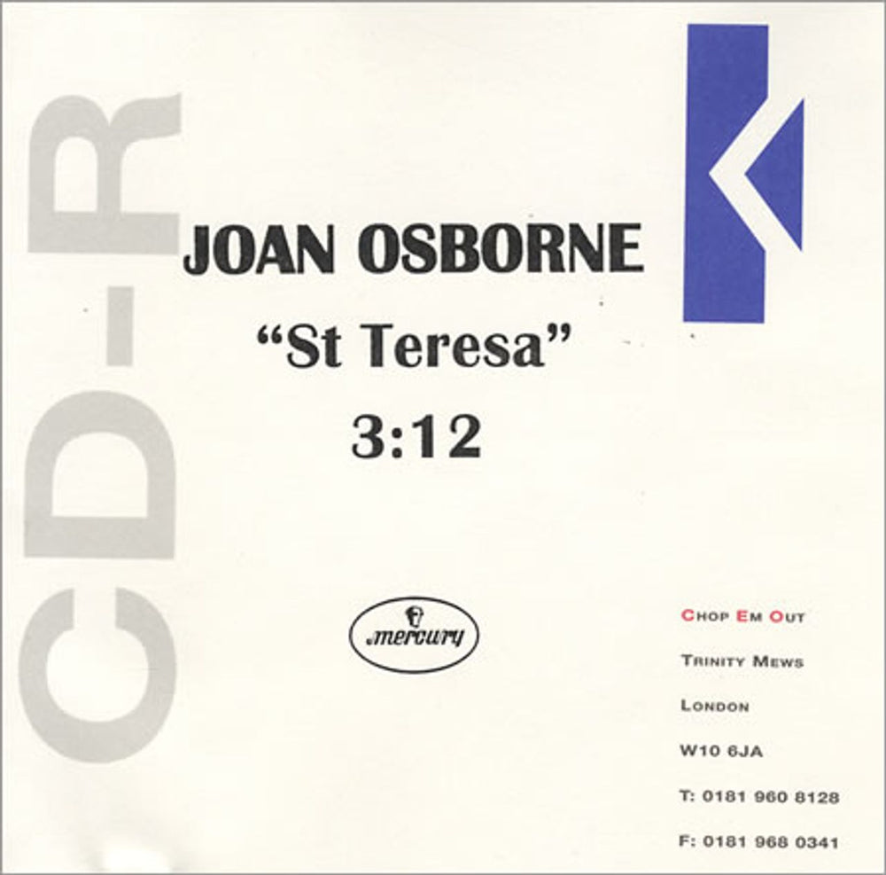 Joan Osborne St Teresa UK Promo CD-R acetate CDR