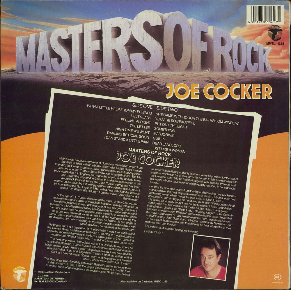 Joe Cocker Masters Of Rock South African vinyl LP album (LP record)