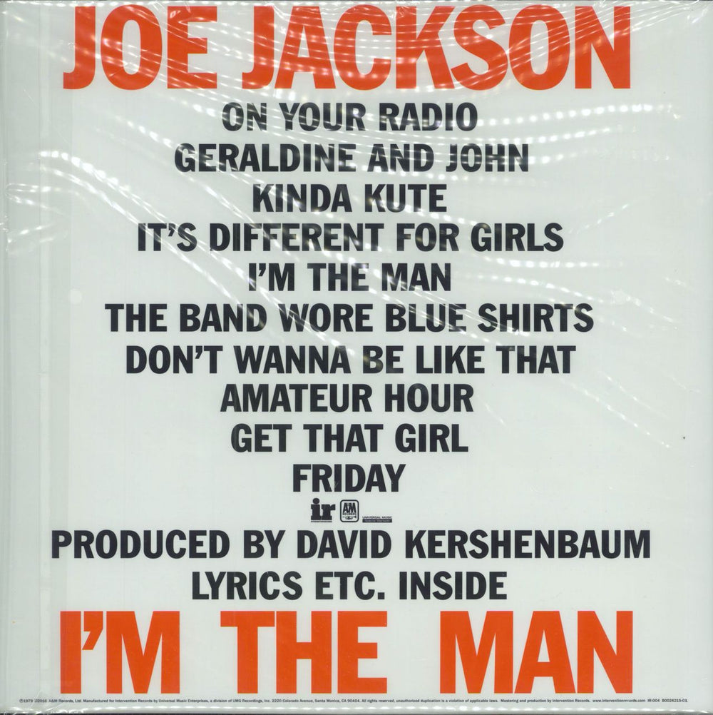 Joe Jackson I'm The Man - 180gm US vinyl LP album (LP record)