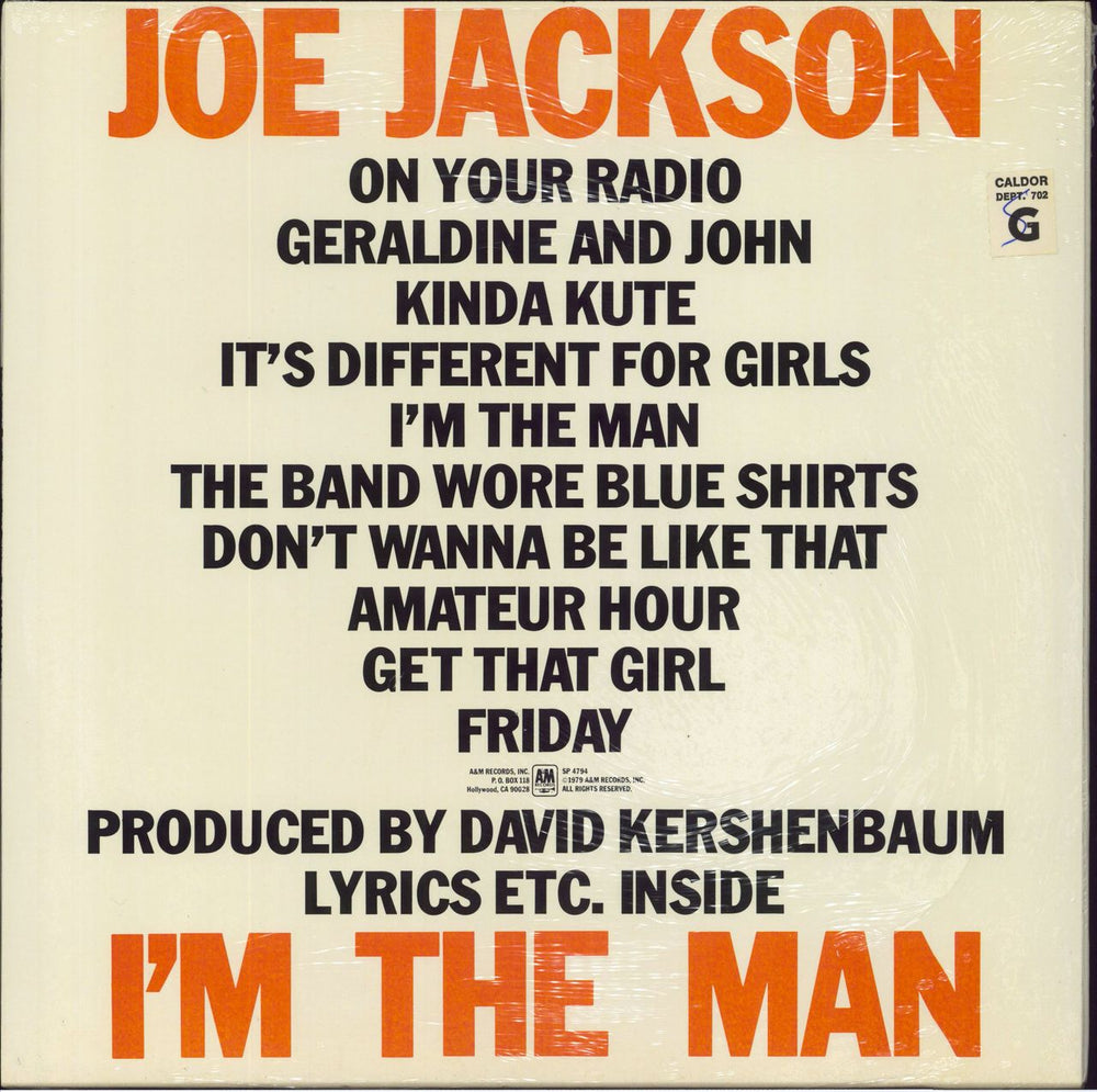 Joe Jackson I'm The Man US vinyl LP album (LP record)