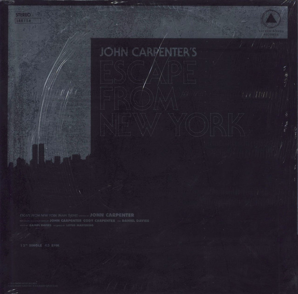 John Carpenter Halloween / Escape From New York - Sealed US 12" vinyl single (12 inch record / Maxi-single) 616892391043