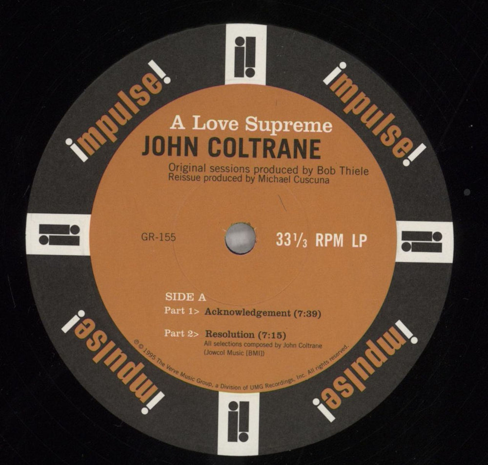 John Coltrane A Love Supreme - 180gm - EX US vinyl LP album (LP record) JCOLPAL827246