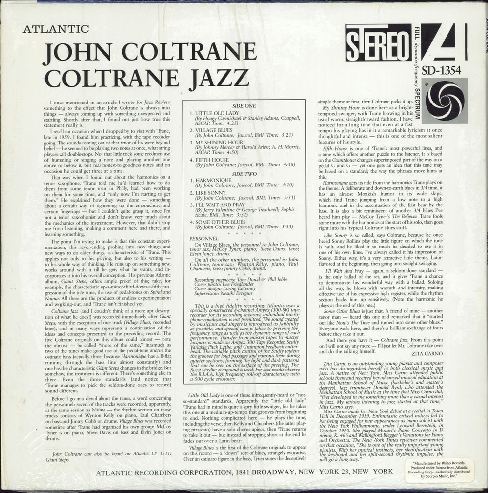 John Coltrane Coltrane Jazz - 180g - Shrink + Hype Sticker UK vinyl LP album (LP record)