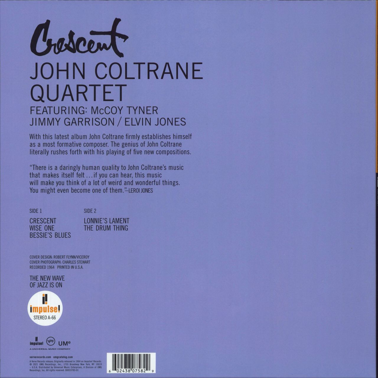John Coltrane Crescent Acoustic Sounds Verve Series US Vinyl LP — 
