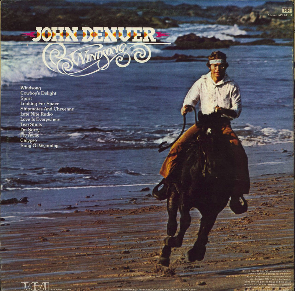 John Denver Windsong UK vinyl LP album (LP record)