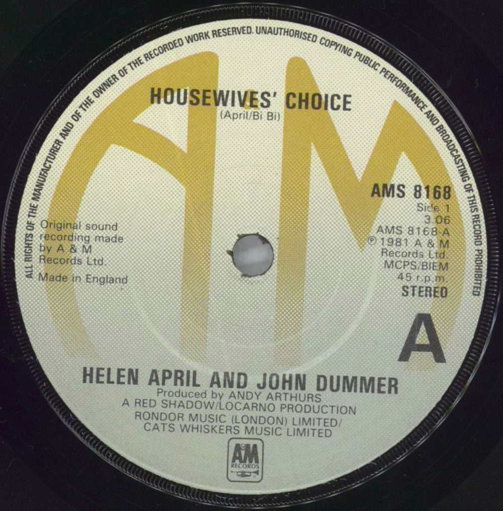 John Dummer & Helen April Housewives' Choice UK 7" vinyl single (7 inch record / 45) K1H07HO826266