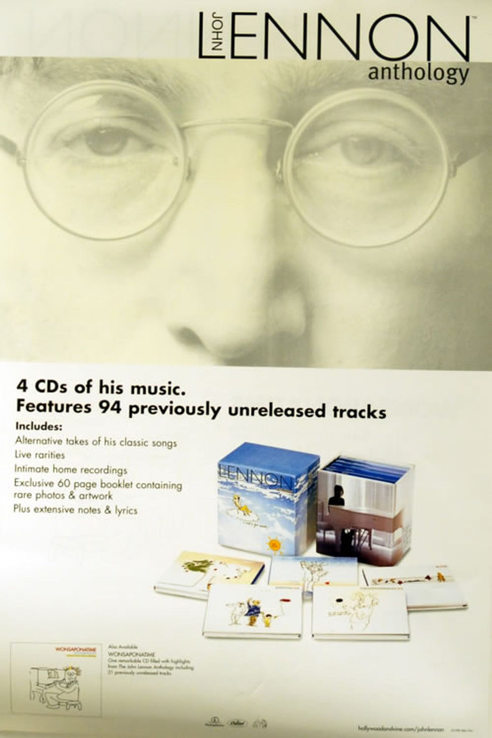 John Lennon Anthology/Wonsaponatime UK Promo poster 23.5 X 15.5