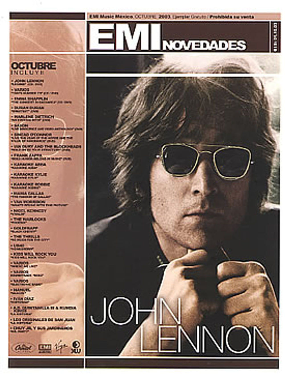 John Lennon EMI Novedades Mexican Promo magazine MAGAZINE