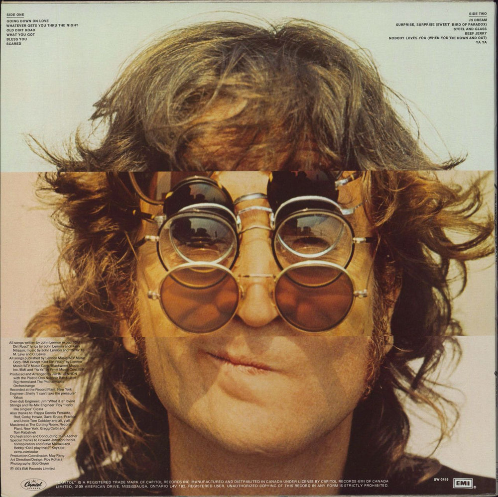 John Lennon Walls And Bridges Canadian vinyl LP album (LP record)