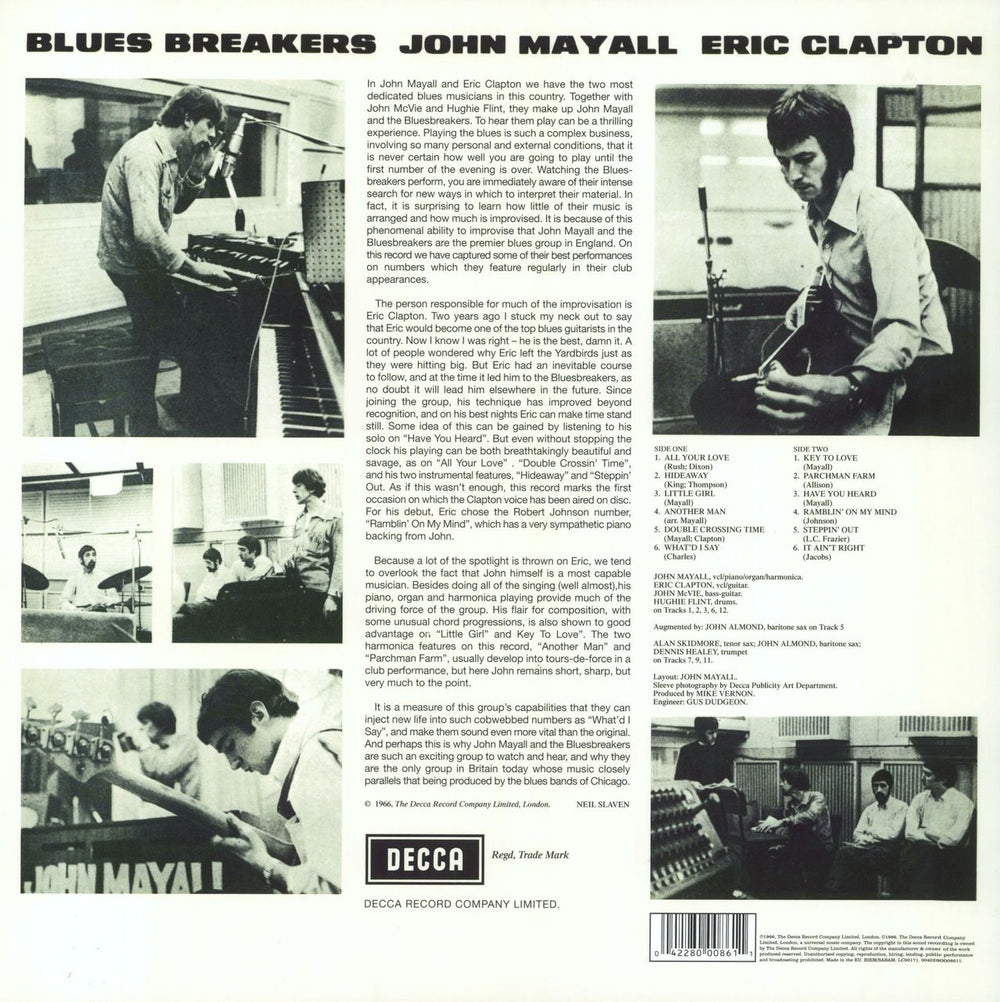 John Mayall Blues Breakers- 180g UK vinyl LP album (LP record) 0042280008611