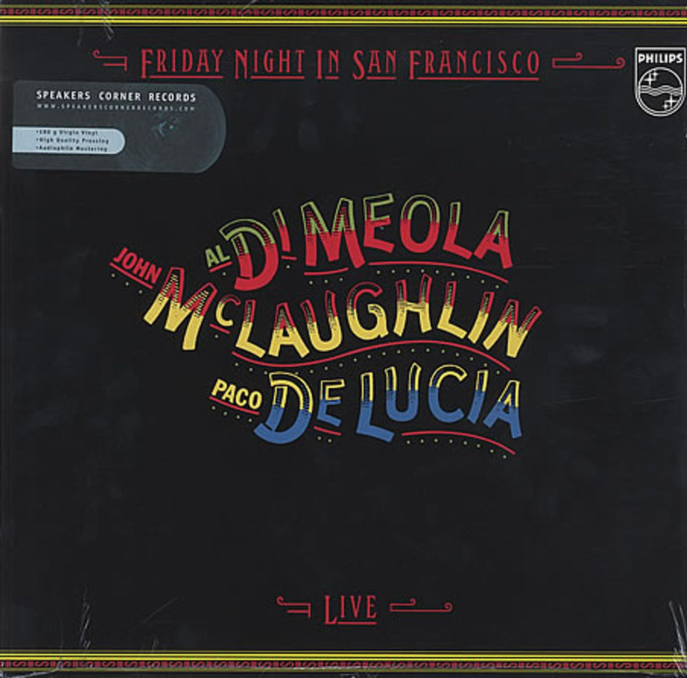 John McLaughlin, Al DiMeola & Paco De Lucia Friday Night In San Francisco - 180gm German vinyl LP album (LP record) 6302137