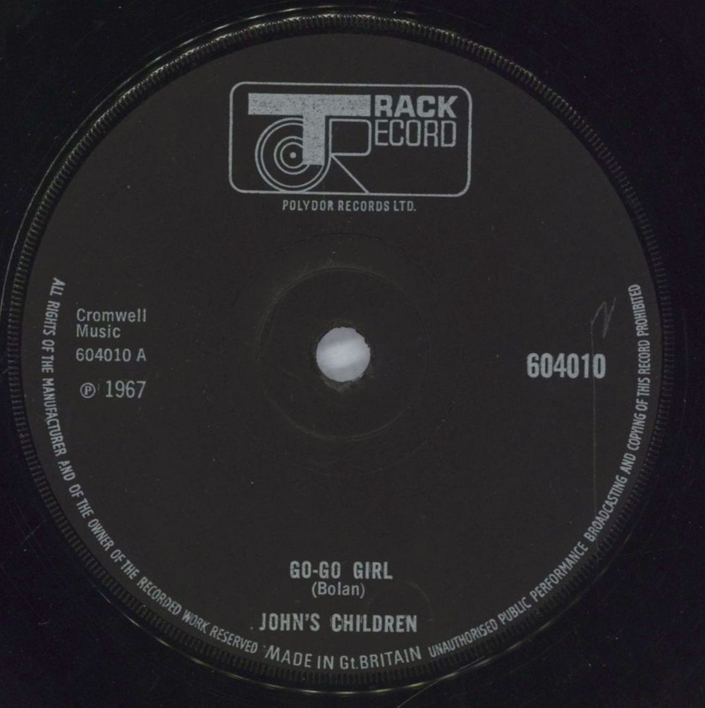 John's Children Go-Go Girl UK 7" vinyl single (7 inch record / 45) 604010