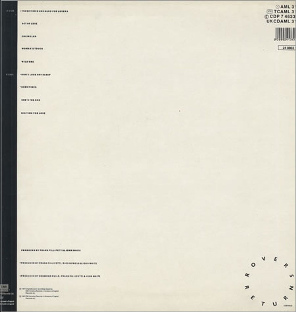 John Waite Rovers Return UK vinyl LP album (LP record) JWALPRO34393