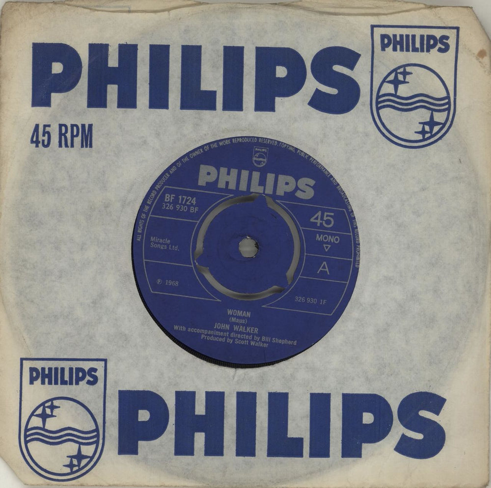 John Walker Woman - 3prong UK 7" vinyl single (7 inch record / 45) BF1724