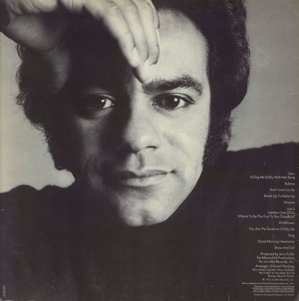 Johnny Mathis Killing Me Softly With Her Song - Autographed UK vinyl LP album (LP record)