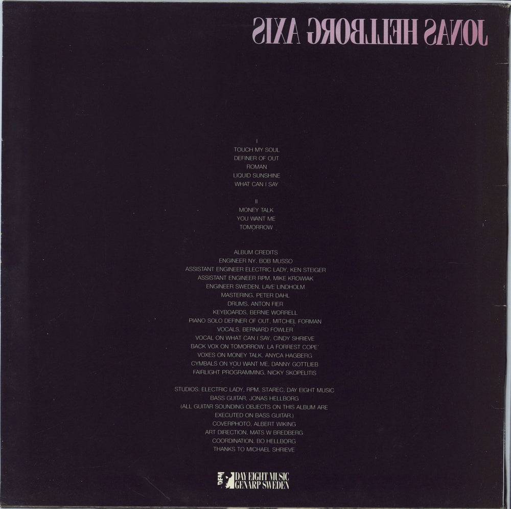 Jonas Hellborg Axis Swedish vinyl LP album (LP record)