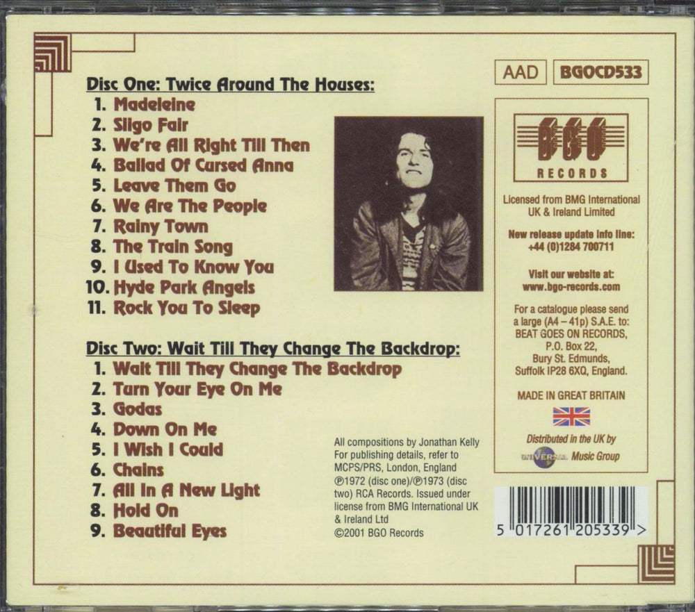 Jonathan Kelly Twice Around The Houses/ Wait Till They Change The Backdrop UK 2 CD album set (Double CD)