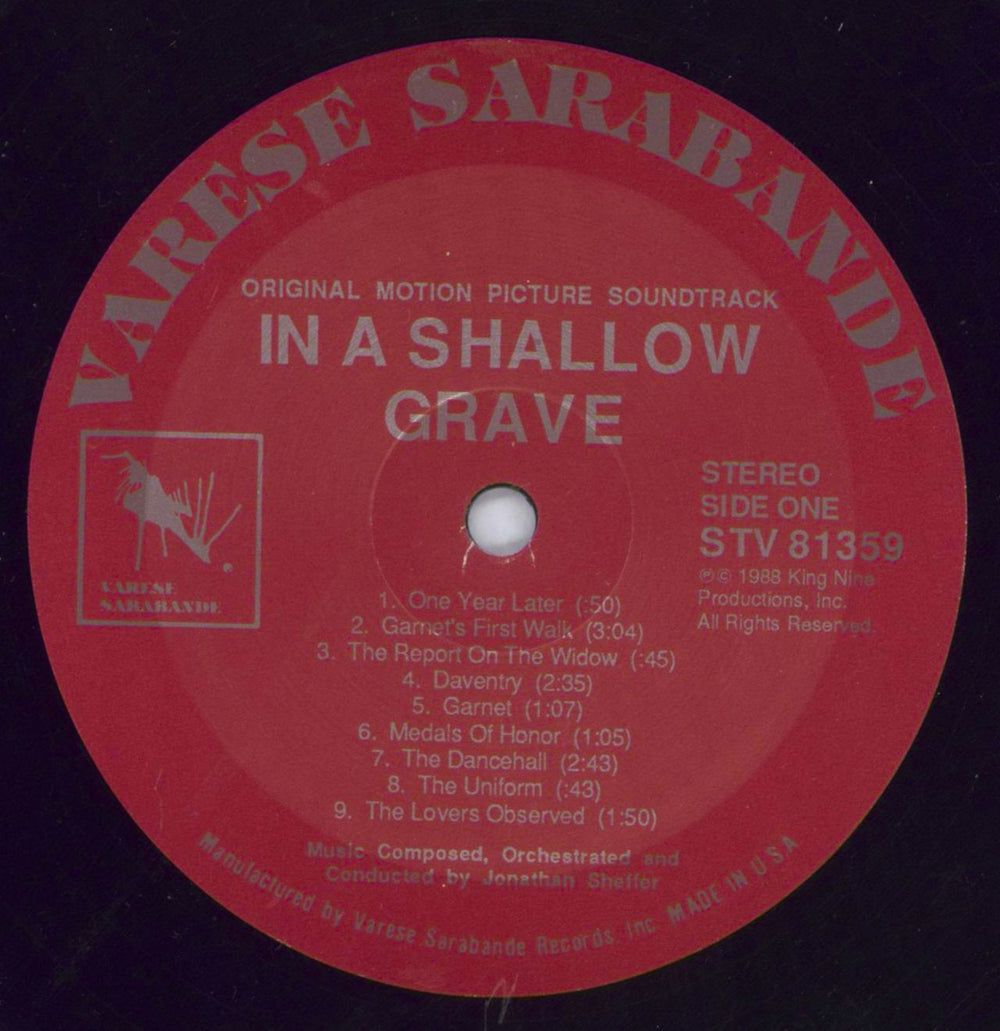 Jonathan Sheffer In A Shallow Grave US vinyl LP album (LP record) 6TWLPIN820574