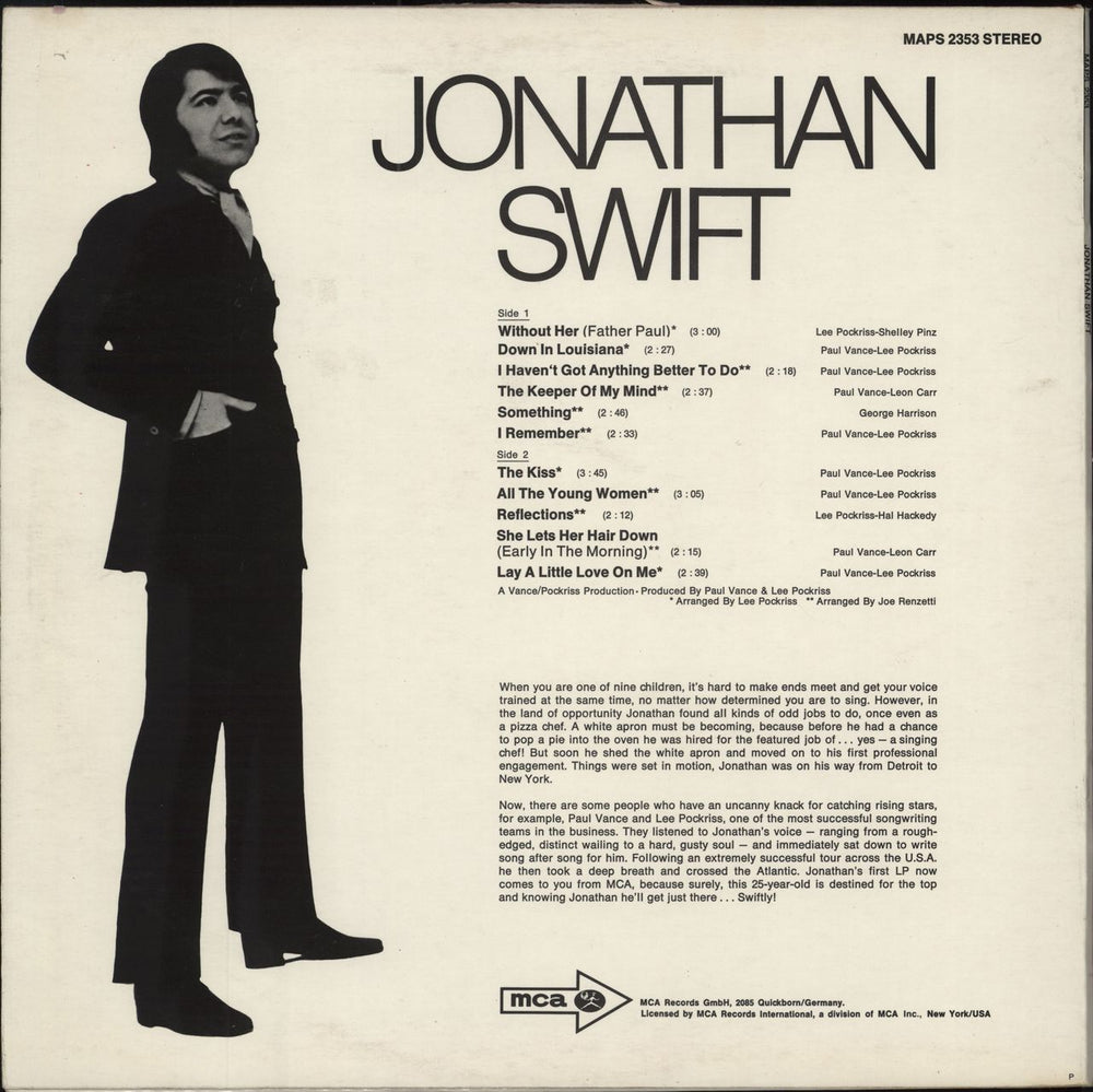 Jonathan Swift (US) Jonathan Swift German vinyl LP album (LP record)