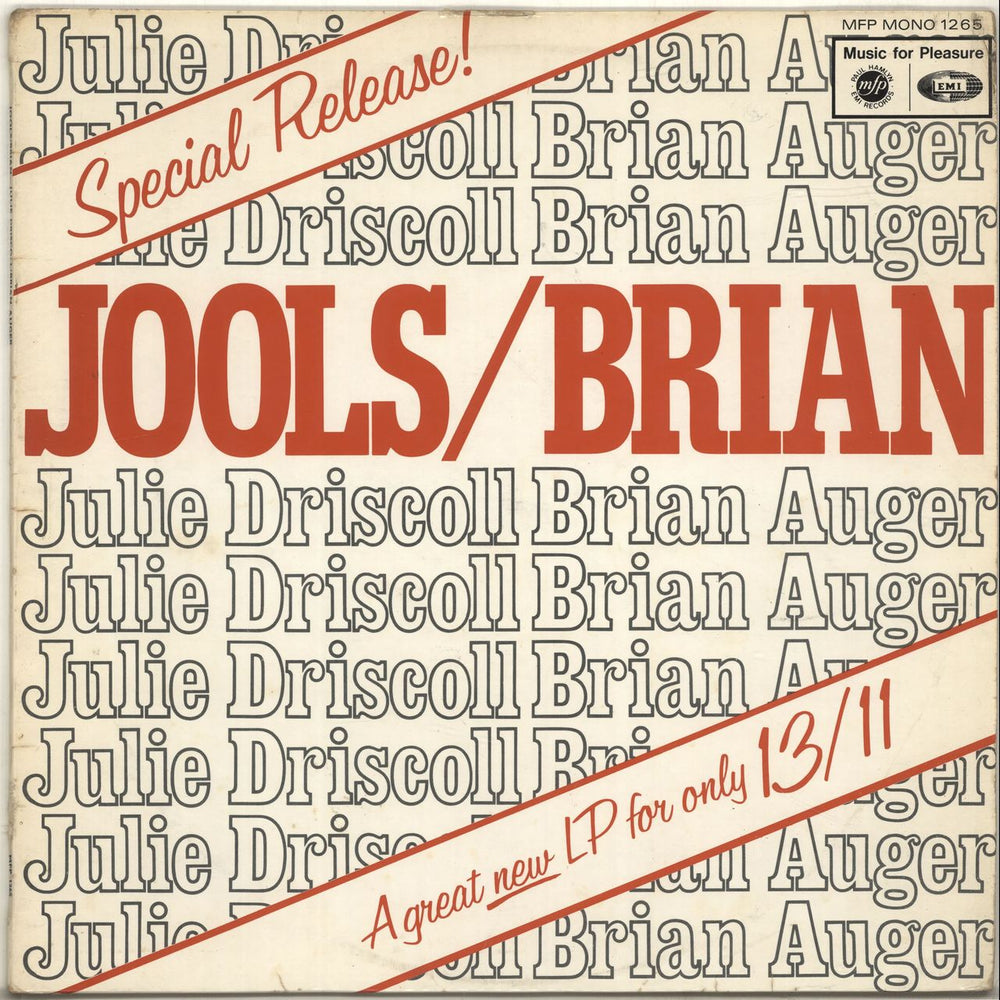 Julie Driscoll & Brian Auger Jools / Brian - EX UK vinyl LP album (LP record) MFP1265