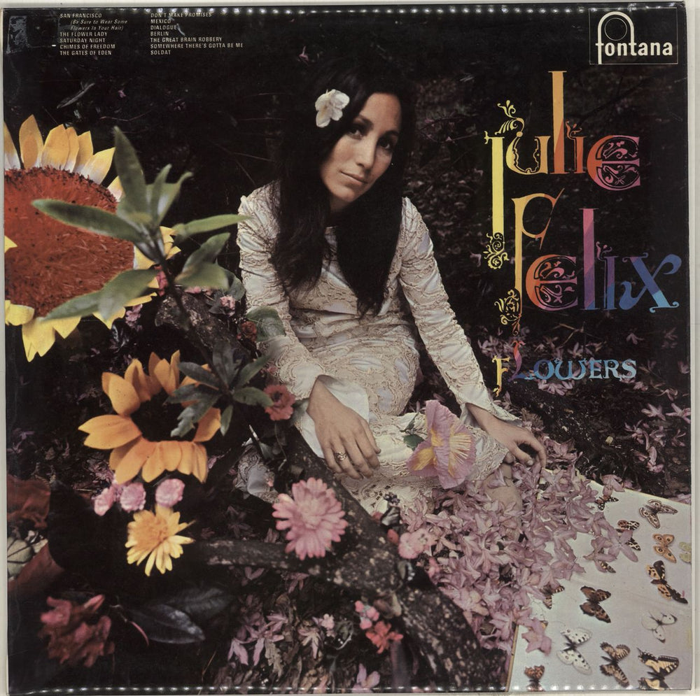 Julie Felix Flowers UK vinyl LP album (LP record) TL5437