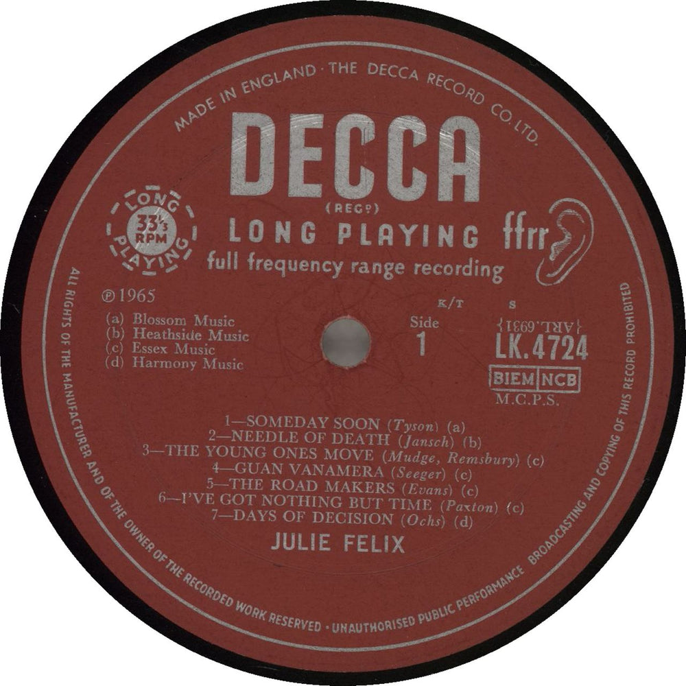 Julie Felix The Second Album - EX UK vinyl LP album (LP record)