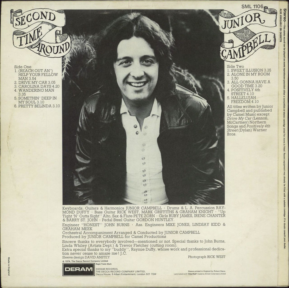 Junior Campbell Second Time Around UK vinyl LP album (LP record)