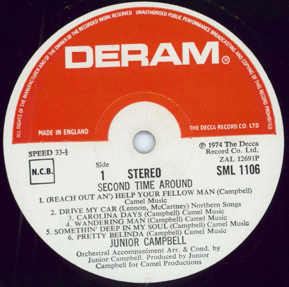 Junior Campbell Second Time Around UK vinyl LP album (LP record) JCBLPSE211415