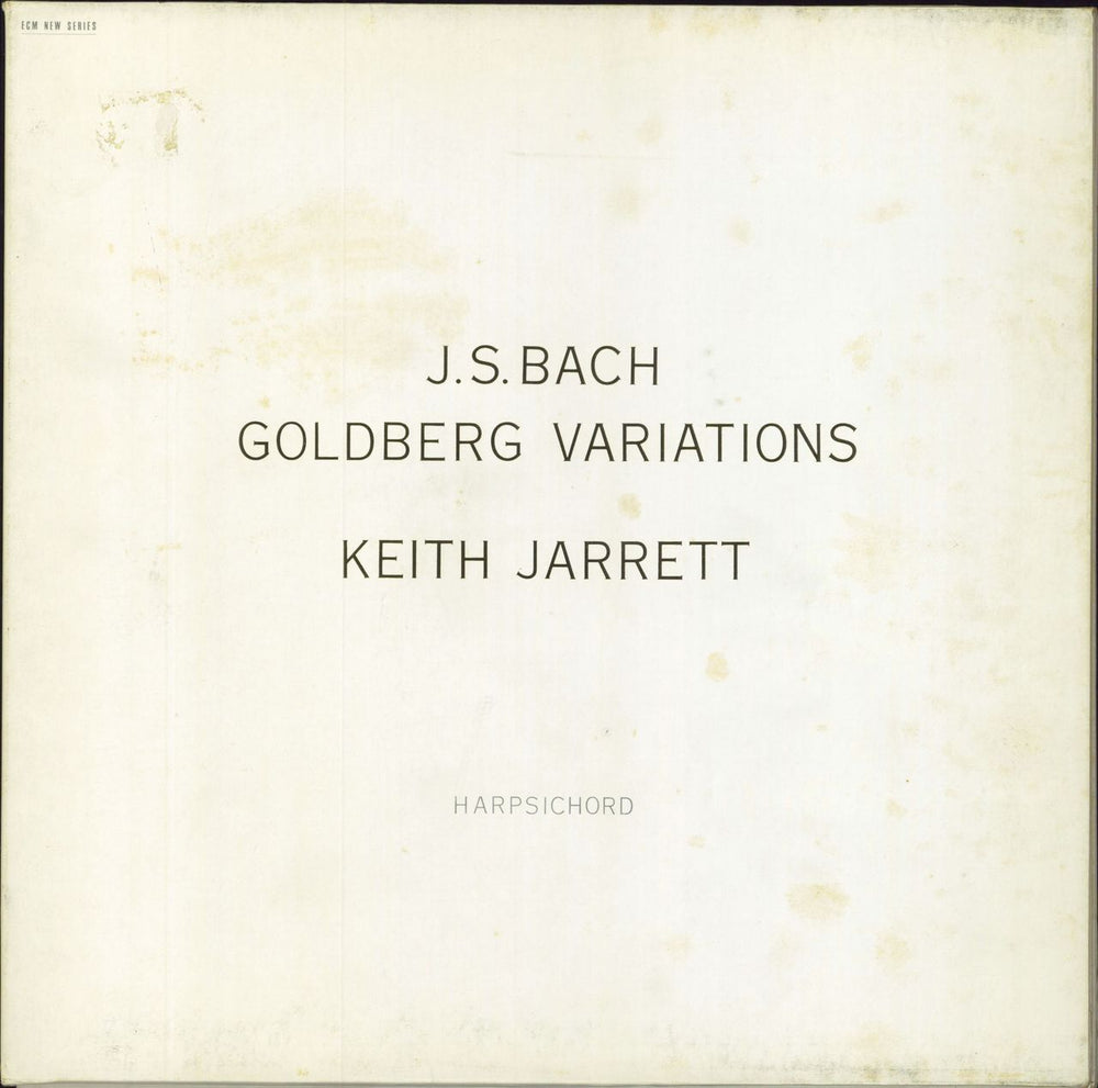 Keith Jarrett Goldberg Variations German vinyl LP album (LP record) ECM1395